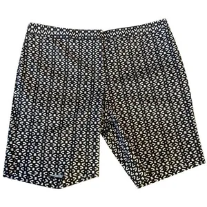 Mario Serrani Italy‎ Black White Geometric Bermuda Shorts Comfort Stretch NWT 14 thumbnail 3