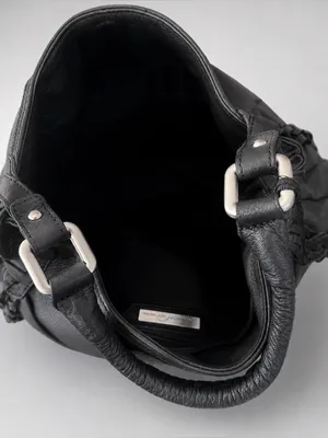 Kenneth Cole NEW Black Leather Shoulder Hobo Bag Shoulder Purse thumbnail 4