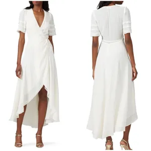 Reformation Lottie Wrap‎ Dress White thumbnail 2