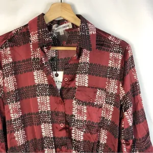 Oxford‎ Circus Red & Black Plaid Fit & Flare Shirt Mini Dress S thumbnail 3