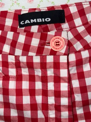 Cambio red & white gingham pants. Size 10 thumbnail 3
