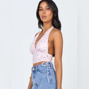 Princess Polly Penelope Halter Top in Pink Size 4 New with tag thumbnail 4