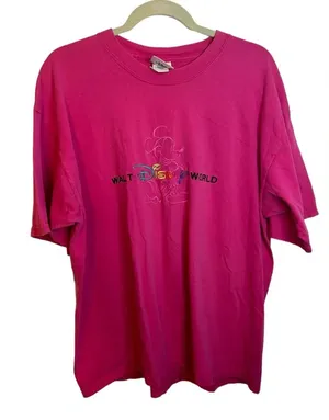 Walt Disney World Vintage Hot Pink Embroidered Tee thumbnail 1