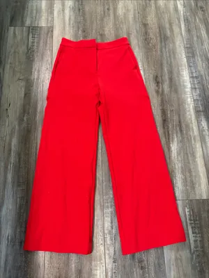 Boden Red Ponte Knit Wide Leg High Rise Career Dress Pants Size 4R thumbnail 4