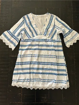 SHEIN‎ Dress V-neck with Lace Accents 6 (M) thumbnail 2