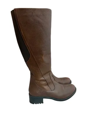 Santana Canada Tall Brown Leather Boots Sherpa Lining Rugged Outsole Size 8 thumbnail 4