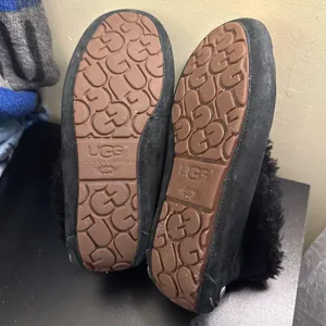 UGG Alena Black Fur Suede Slippers Womens Size 9 thumbnail 7