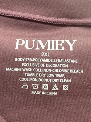 NWOT PUMIEY Crop Short-Sleeve Performance Top in Ormosia Size 2XL thumbnail 2