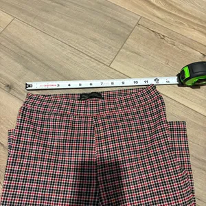 Urban Outfitters Plaid Stretch Crop Kick Flare Pants‎ red black Sz 0 thumbnail 7