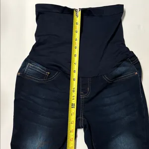 Bella Vida Maternity Jeans Stylish Dark Blue High-Waist for comfort. thumbnail 4