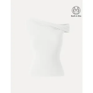 New OGL Women's Size Small White One Shoulder Skin Kiss Blouse Top thumbnail 3