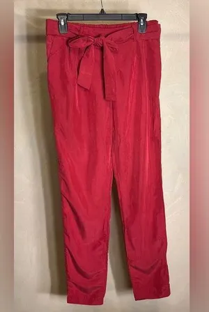 Old Navy Womens Strawberry Tropix High Rise Belted Paper Bag Pull-On Pants|Sz:S thumbnail 1