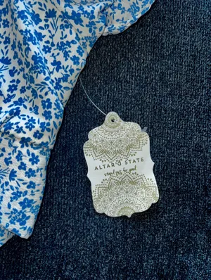 Altar'd State Blue Wrap Floral Top thumbnail 4