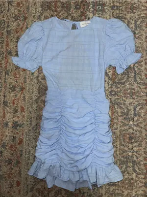 Painted Threads Light Blue Ruched Mini Dress thumbnail 2