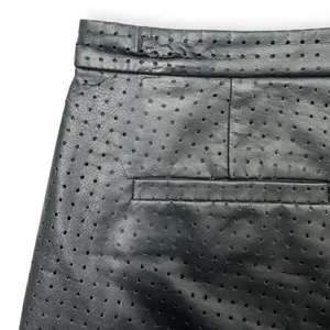 Banana Republic | NWT | 0 | Black Faux Leather Perforated Lined Chino Shorts thumbnail 11