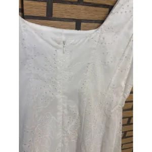 Calypso White Eyelet Tank Dress‎ Size 6 thumbnail 4