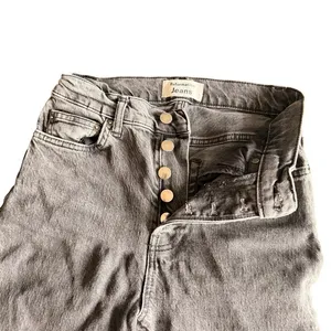 Reformation Slim Straight Leg Jeans Washed Black Denim Button Fly Size 25‎ thumbnail 3