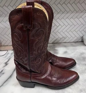 Dan Post Men’s Cowboy Boots DP2111R Leather Western Brown Size 9D Made in Mexico thumbnail 1
