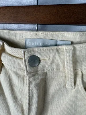 Athleta sculptek Skinny Jeans Cream Butter‎ Size 6 EUC thumbnail 2