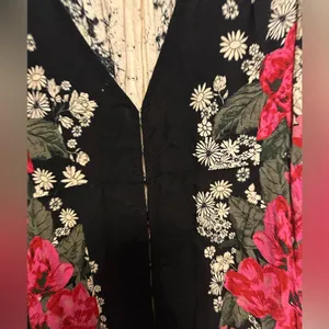 Free People Black and Pink Floral Blouse thumbnail 6
