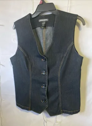 Bisou Bisou Dark Indigo Denim Vest thumbnail 1