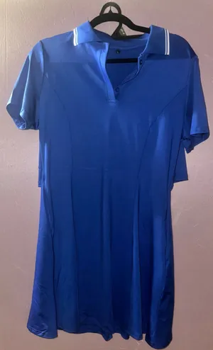 Women's Unbranded Polo Mini Dress Blue White Size L thumbnail 1