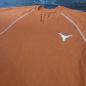 Texas Longhorns Burnt Orange Thermal Shirt White V-Notch Neckline Women's Medium thumbnail 1