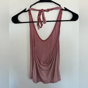 American Eagle Soft and Sexy Striped Halter Tie Tank thumbnail 3