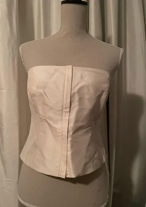 Silk Zippered Strapless Shell  thumbnail 1