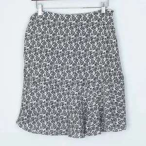 ALC Frank Womens Farrow Silk Floral Flounce Skirt Size 2 Black‎ White Feminine Fairy thumbnail 8