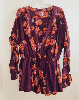 Free People Purple Tunic Top thumbnail 1