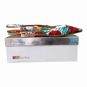 Matiko Tropical Hawaiian Floral Pointed Toe Slingback Flats 36 NIB thumbnail 6