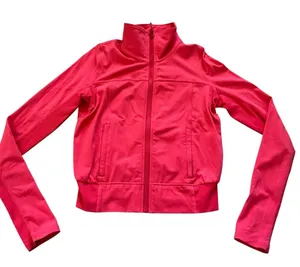 Lululemon coral full zipper long sleeve jacket Tadasana yoga athletic zip pocket thumbnail 1