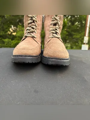 Aquatalia Mayra Weatherproof Suede Ankle Moto Boots Brown Size 10.5 thumbnail 9