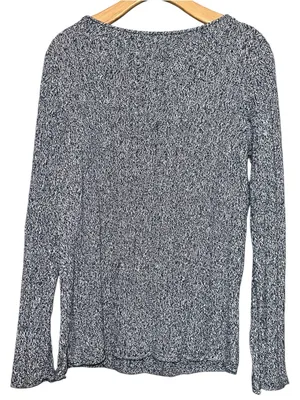 Lauren Ralph Lauren Women’s Size XL Blue White Marled Cable Knit Sweater thumbnail 2