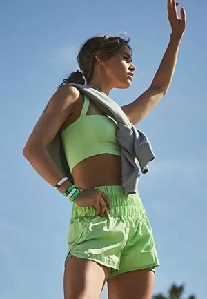 Free People On The Way Run Home ~ Bright Green ~ Size Large thumbnail 1