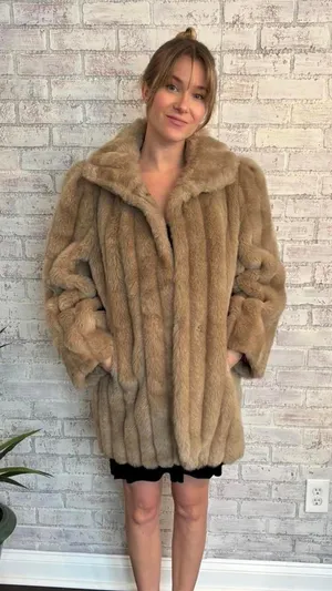 Vintage 80s Faux Jordache Fur Coat thumbnail 1