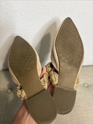 Birdies The Swan Bracelet Mule Tan Suede Braided Strap Flats 7 thumbnail 3