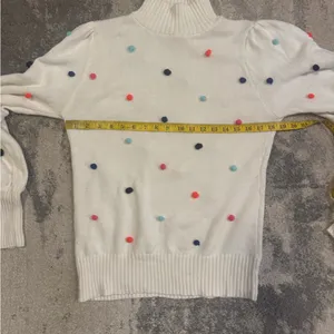 Women's Crown & Ivy Polka Dot Sweater - White with Multicolor Accents thumbnail 5
