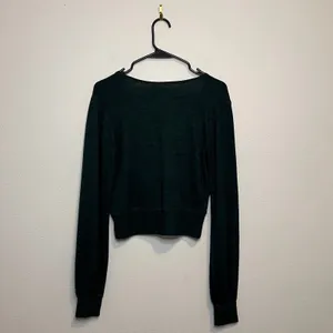 Abercrombie & Fitch Tie Front Sweater‎ Top Long Sleeve Green Soft A&F Cozy Small thumbnail 5