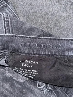 American Eagle Womens AE Ex Boyfriend Jeans Size 8 Short Black Gray Baggy Loose thumbnail 8