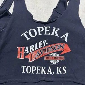 Harley Davidson Vintage 1992 Holoubek Ladies Vest Size Large Black With Snaps thumbnail 8