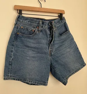 Levi's High Rise Classic Denim Button Fly Dad Shorts. 27 thumbnail 8