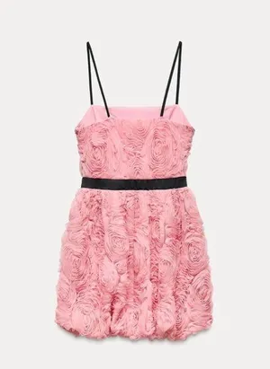 Zara dress mini bodycon floral tulle summer wedding party thumbnail 6