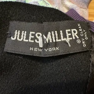 Jules Miller Black Oversize Wool Vintage 1980's Coat, Big Shoulders, S/M. thumbnail 3