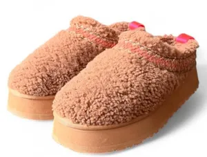 UGG Tazz Heritage Braid Platform Slippers Hardwood Shearling Women’s Size 10 thumbnail 1