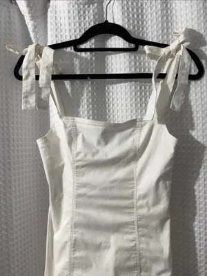 Superdown Women’s White Sions Tie Strap Dress Size XSMALL thumbnail 3