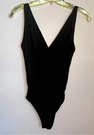 Zara Black Bodysuit Size S, Mesh Back EUC thumbnail 1