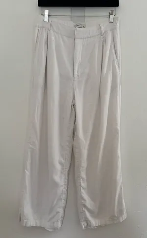 Abercrombie & Fitch Crop White Wide-Leg Pants thumbnail 1