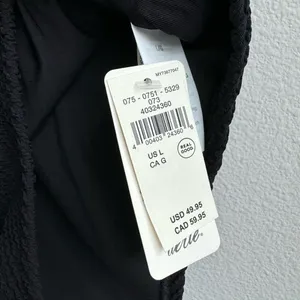 NWT Aerie Size Large Crinkle Cheeky Coverage One Piece Swimsuit Black Scoop Back thumbnail 4